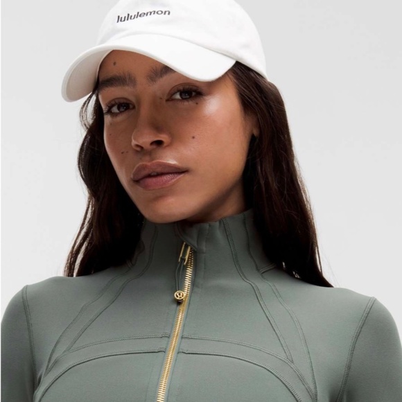 Lululemon Define Cropped Jacket Nulu Dark Forest Green / Gold Trim Sz 2 Like NEW - Picture 6 of 7